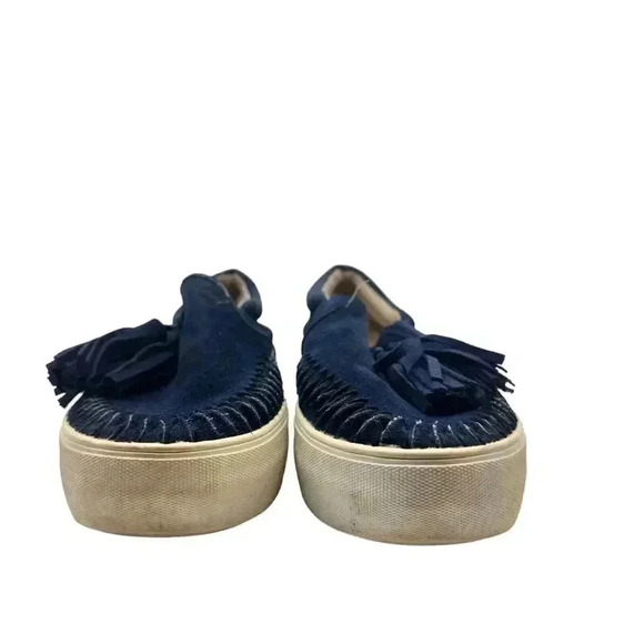 J Slide Shoes‎ J/Slides Aztec Navy Blue Platform Leather Slip-On Sneakers Size 6 - Picture 5 of 10